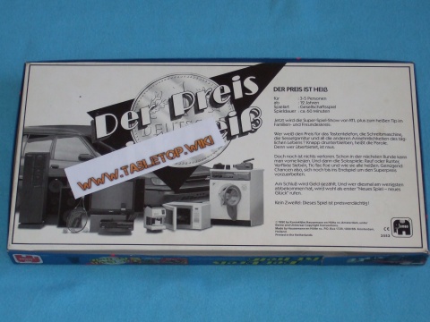 Rückseite des Spiels