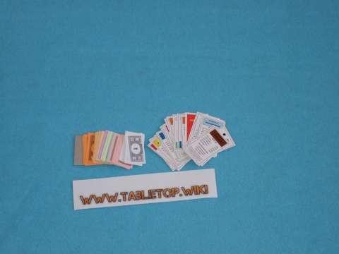 Karten und Spielgeld des Spiels